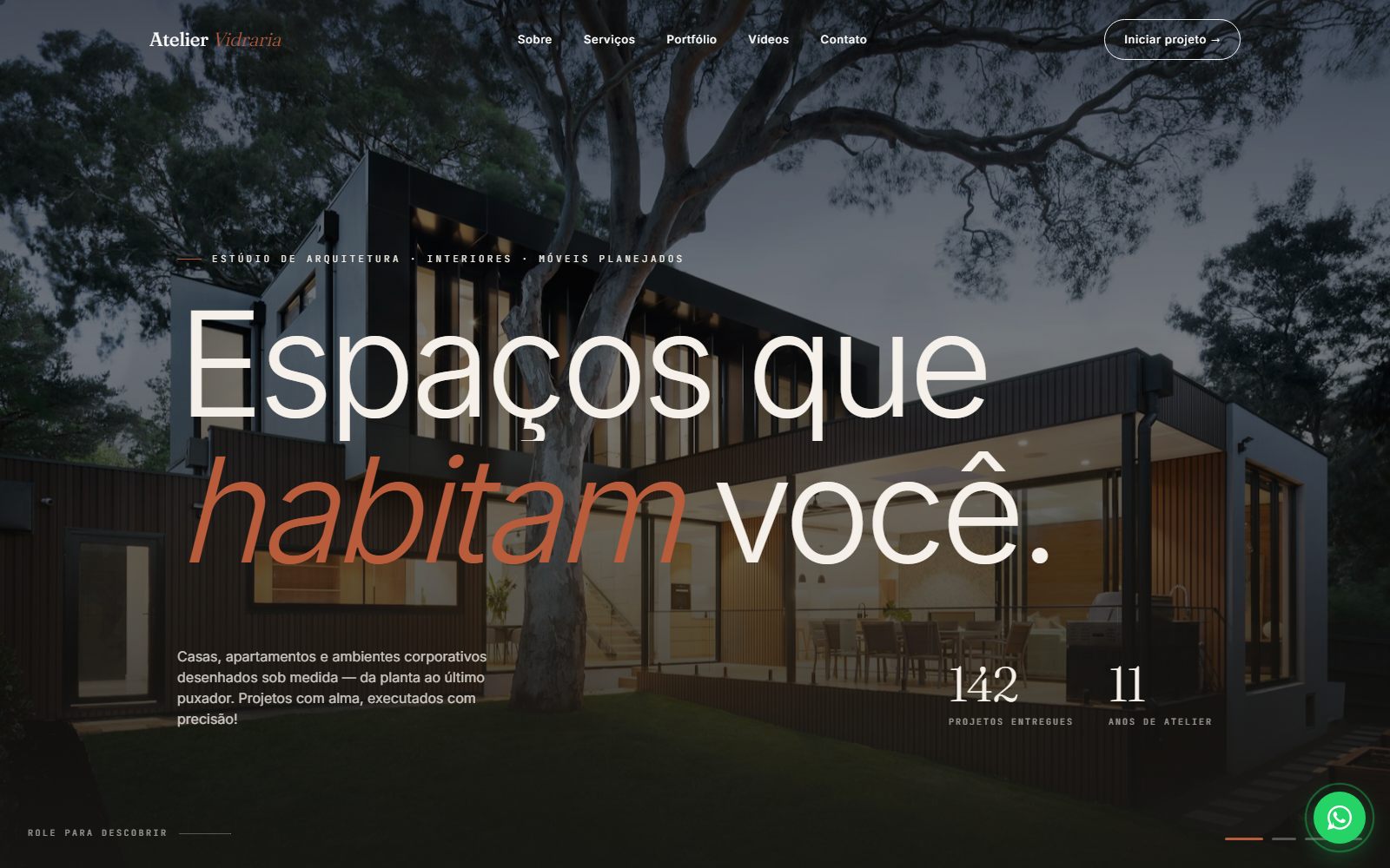 Site institucional + painel administrativo: Atelier Vidraria: vitrine premium de arquitetura